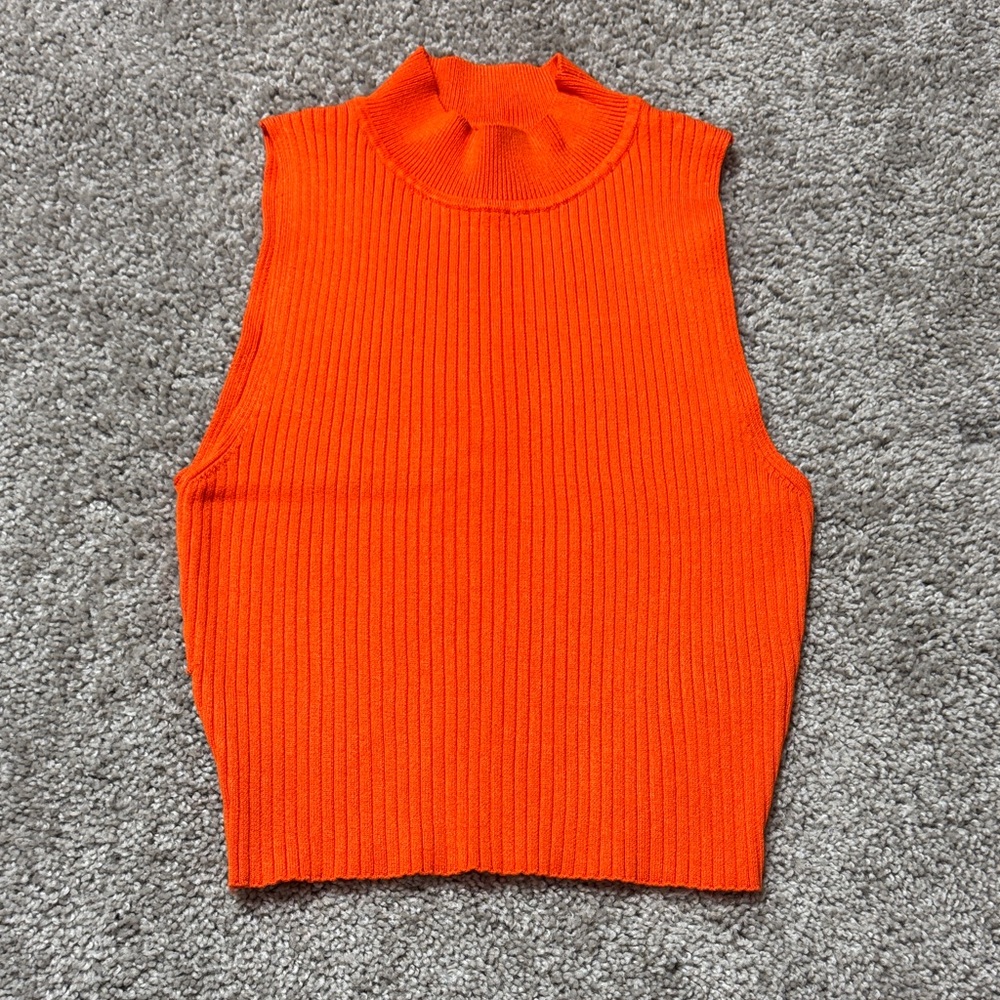 H&M Orange Ribbed Tank Top